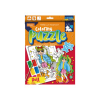 Дитячий пазл-розмальовка з фарбами "Лялька" НТ-11-04 (НТ-11-04)