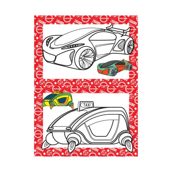 Книжка розмальовка "Авто майбутнього" РМ-48-47 с цветными подсказками (РМ-48-47)