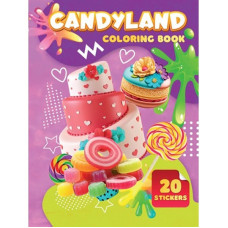 Дитяча розмальовка Candyland А06012506, 20 наліпок А4  (А06012506)