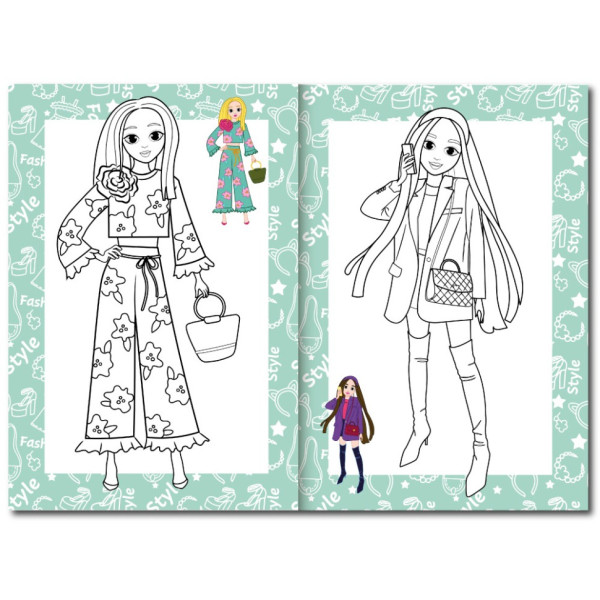 Книжка розмальовка "Модниці" РМ-48-36 с цветными подсказками (РМ-48-36)