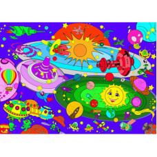 Величезна розмальовка "Космічні пригоди" 130002, 58х81 см (130002)