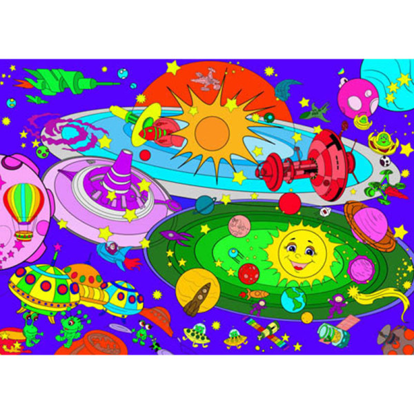 Величезна розмальовка "Космічні пригоди" 130002, 58х81 см (130002)