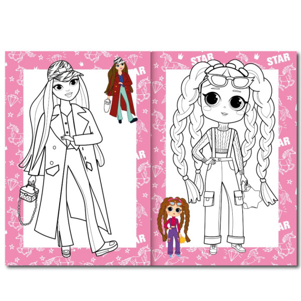 Книжка розмальовка "Для дівчаток" РМ-48-37 с цветными подсказками (РМ-48-37)