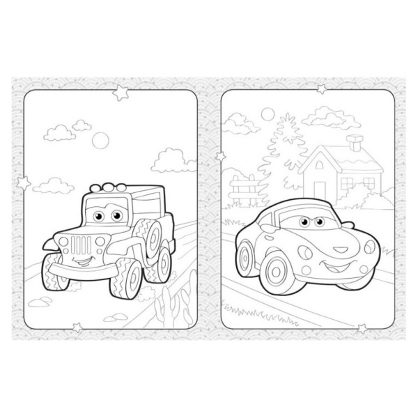 Раскраска детская Забавные машинки КЕНГУРУ 1489003 для самых маленьких