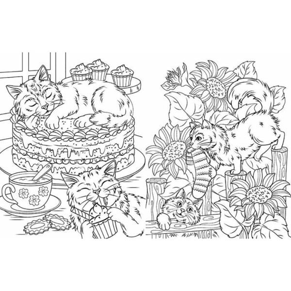Велика книга розмальовок Коти та собаки 1736021, 64 сторінки (1736021)
