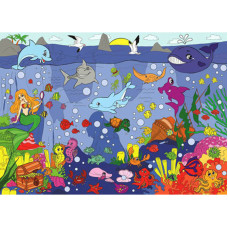 Огромная раскраска "Тайны подводного мира" 130001, 58х81 см(130001)