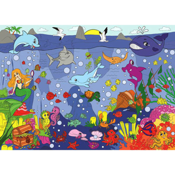 Огромная раскраска "Тайны подводного мира" 130001, 58х81 см(130001)