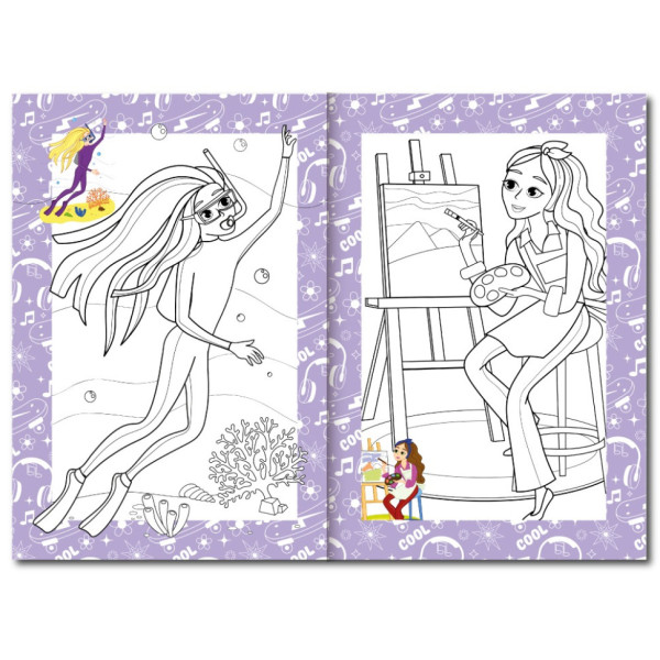 Книжка раскраска "Девчата хобби" РМ-48-33 с цветными подсказками(РМ-48-33)