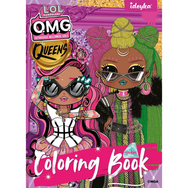 Дитяча книжка-розмальовка "L.O.L O.M.G. Queens 2" LCB15 зі стікерами (LCB15)