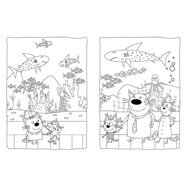 Приключенческие раскраски "Три кота Давайте к делу!" 1571004 с наклейками(1571004)