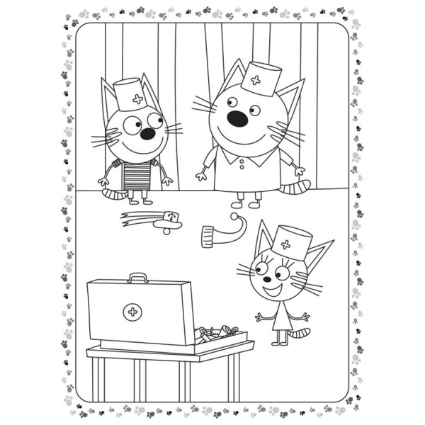 Розмальовка для дітей Три кота "Гра в лікаря" 1163011 кольоровий штрих (1163011)