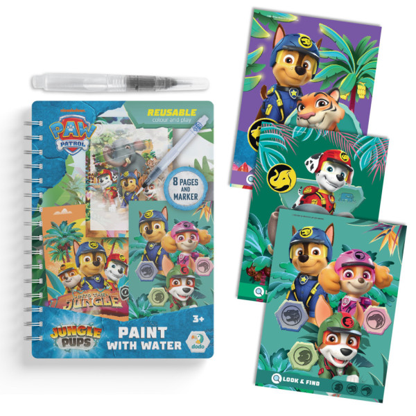 Водные раскраски "Джунгли. Щенячий патруль" 200630, 8 страниц(200630)