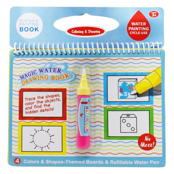 Книжка для рисования водой LT39 на пружине, картинки 4шт, маркер Вид 6(LT3957-1)