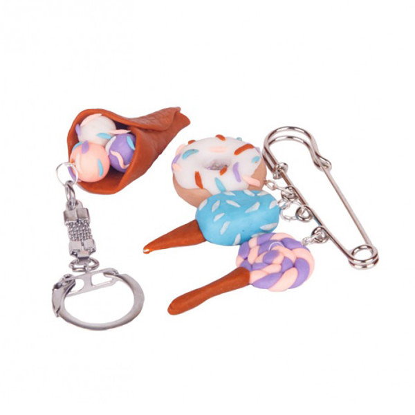 Дитячий набір для ліплення з полімерної глини "Солодощі морозиво" (ПГ-001) PG-001 брелок і брошка (PG-001)