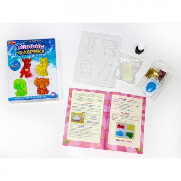 Дитячий набір виготовлення мила. Мильна фабрика "Веселий зоопарк" 15100425, 4 формочки (15100425)
