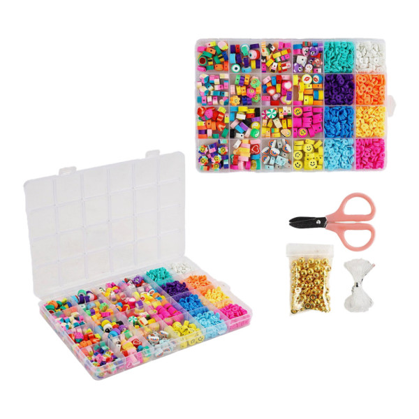 Набор для творчества "Бисер" 1199-82 бусины, резинка, ножницы, пластиковая коробка(1199-82)