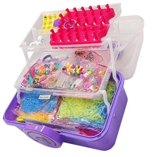 Дитячий набір для плетіння браслетів "Loom" 16202(Violet) в чемодані (16202(Violet))