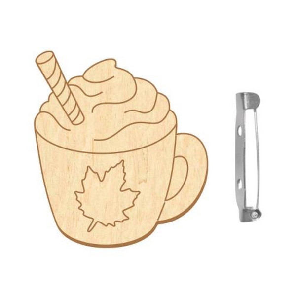 Заготовка броши для раскрашивания "Латте с маршмеллоу" FDZB-096(FDZB-096)