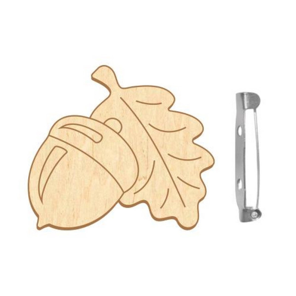 Заготовка брошки для розфарбовування "Жолудь з дубовим листом" FDZB-103 (FDZB-103)