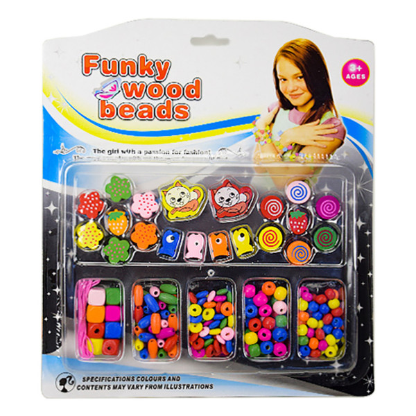 Набор бисера TX1134A, деревяные бусины, резинка TX1134B(TX1134B)