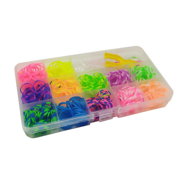 Набір гумок у коробці PR536, 600 шт для плетіння браслетів (PR536)