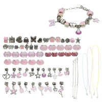 Набір для створення шарм-браслетів "Пандора" B4350(Pink) з підвісками (B4350(Pink))