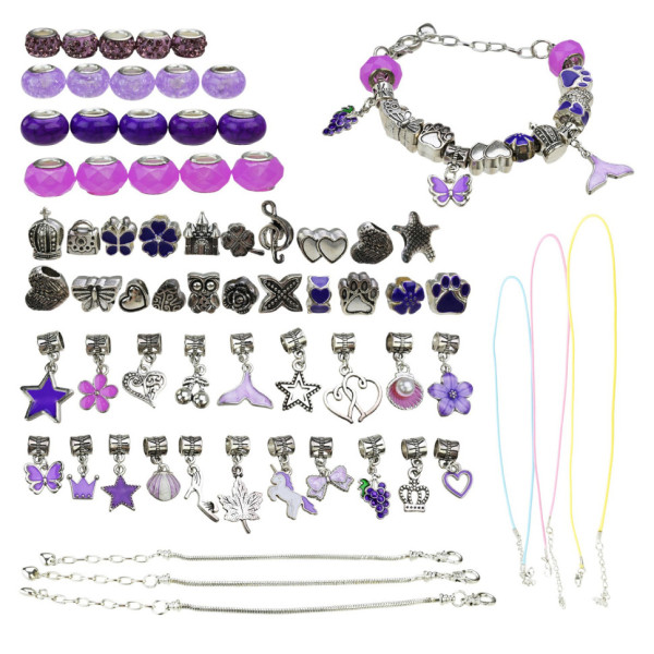 Набір для створення шарм-браслетів "Пандора" B4350(Violet) з підвісками (B4350(Violet))
