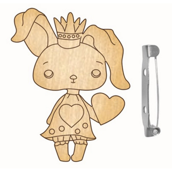 Заготовка брошки для розфарбовування "Зайчик-1" FDZB-034 (FDZB-034)