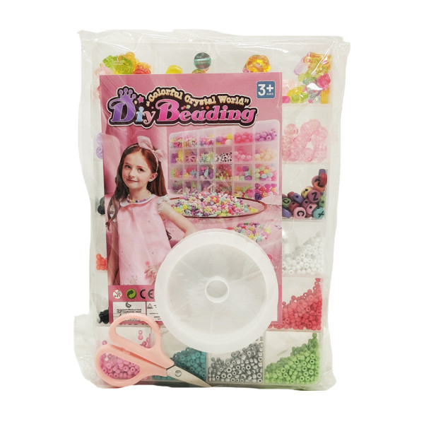 Дитячий набір бісеру для створення прикрас 610-34 ножиці, волосінь у комплекті (610-34)