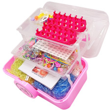 Дитячий набір для плетіння браслетів "Loom" 16202(Pink) в чемодані (16202(Pink))