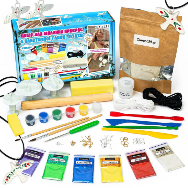 Большой набор для создания украшений "Птицы" GL-008 из пластической глины(GL-008)