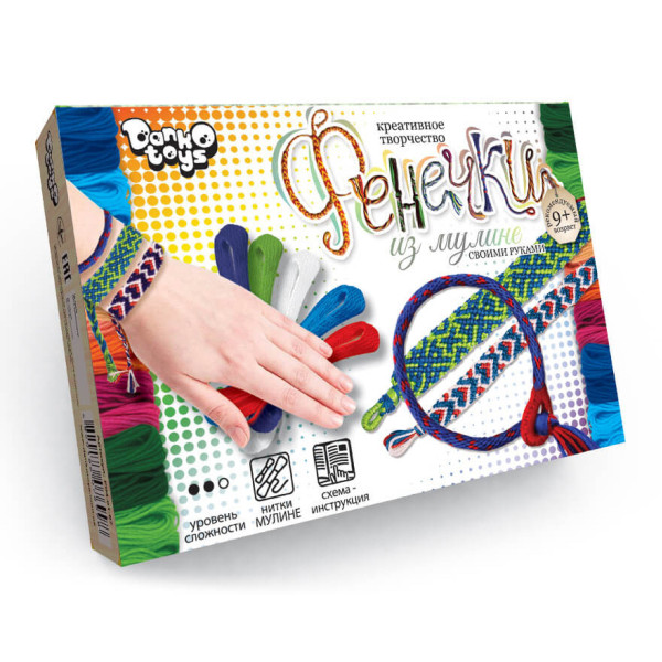 Набір креативної творчості "Фенечки" Danko Toys FIM-01-01-08 з муліне Вид 7 (FIM-01-07)