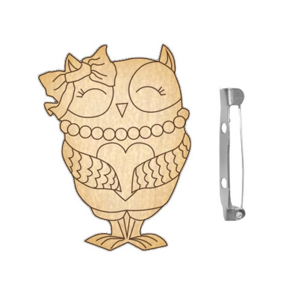 Заготовка броши для раскрашивания "Совушка-2" FDZB-043(FDZB-043)