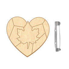 Заготовка броши для раскрашивания "Сердце осени" FDZB-097(FDZB-097)