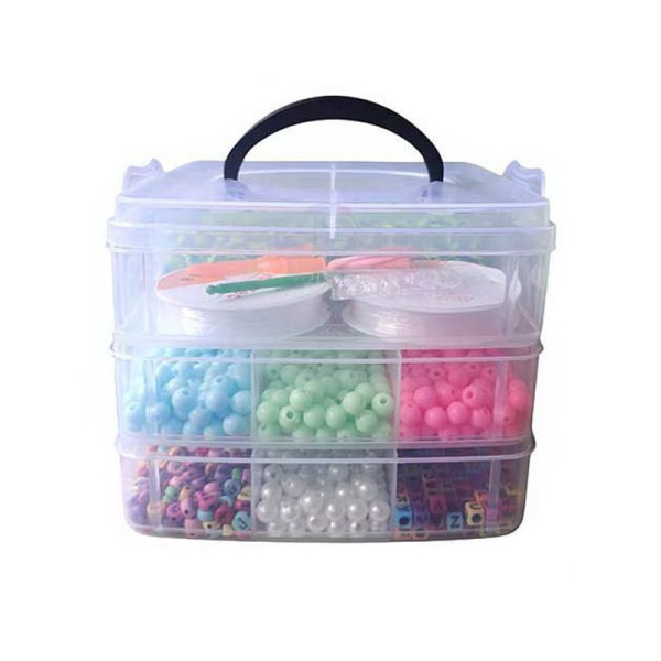 Великий набір бісеру 330-146 триповерховий бокс, бісер, намистини (330-146)