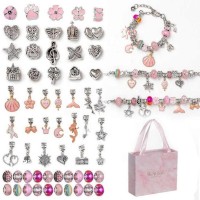 Набор для создания браслетов и подвесок B4341(Pink) с шармами