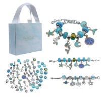 Набір для створення браслетів Pandora THE BEST GOLD(Blue) з підвісками