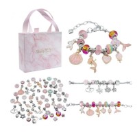 Набор для создания браслетов Pandora THE BEST GOLD(Pink) с подвесками
