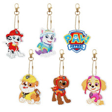 Набір брелків алмазна викладка "Щенячий патруль" BR46, 6 шт (BR46)