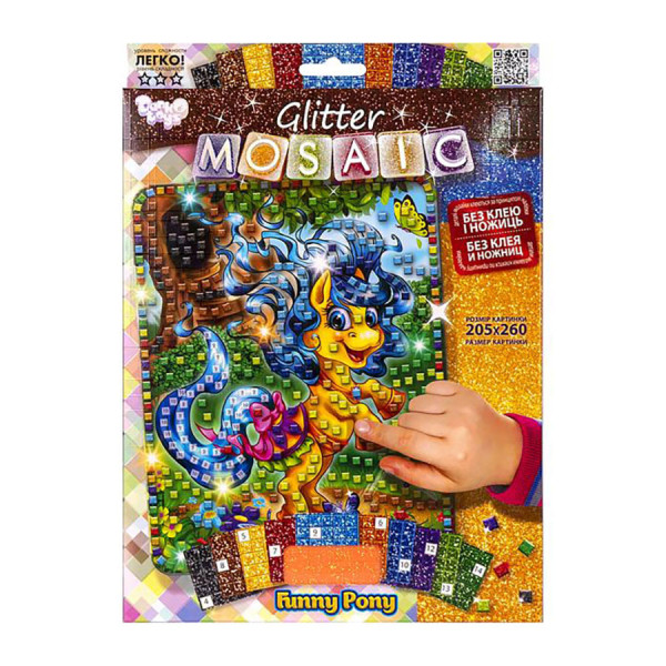 Креативна творчість "Glitter Mosaic Funny Pony" БМ-03-07 блискуча мозаїка (БМ-03-07)