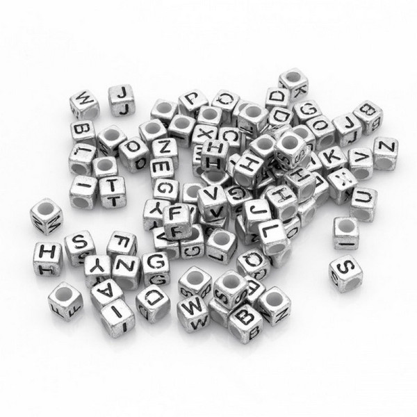 Декоративные бусинки для творчества Алфавит Кубики Dom Busin УТ000004425 в упаковке 130 шт (УТ000004425)
