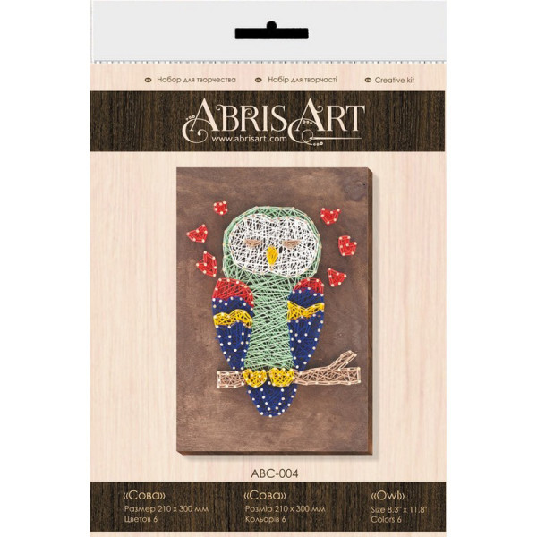 Набір стринг-арт "Сова" ABC-004 дерев'яна основа (ABC-004)