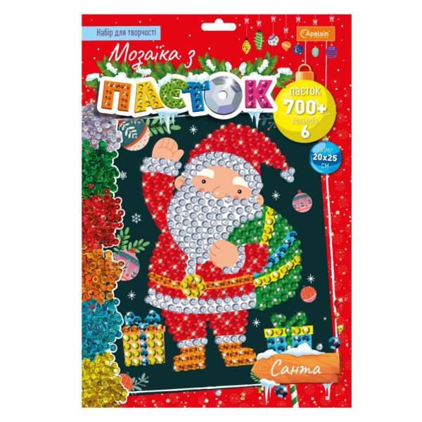 Набір для творчості мозаїка з паєток "Санта" НТ-37-04  (НТ-37-04)