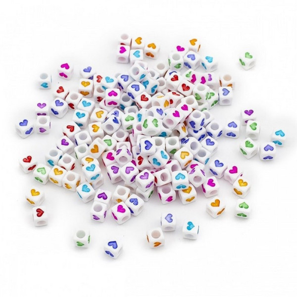 Декоративні намистинки для творчості Кубики Dom Busin УТ100030757 в упаковці 150 шт (УТ100030757)