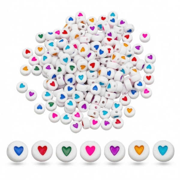 Декоративні намистинки для творчості Серця Dom Busin УТ100031343 в упаковці 170 шт (УТ100031343)
