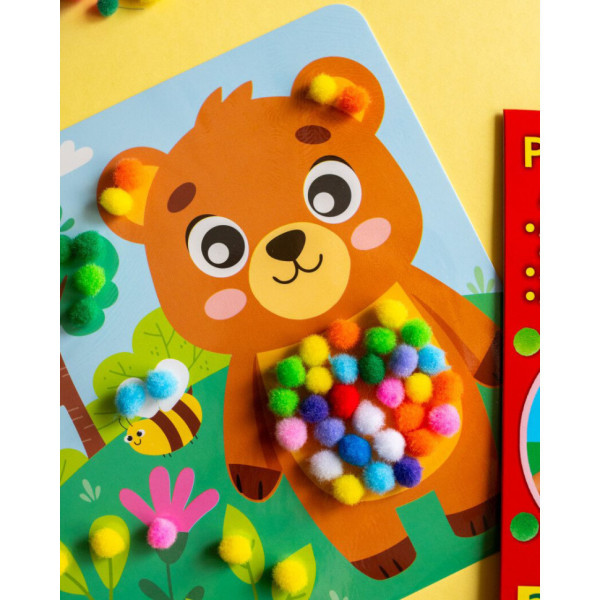 Набір для творчості Ведмідь Pompon Art 10100692, 100 помпонів та розмальовка (10100692)