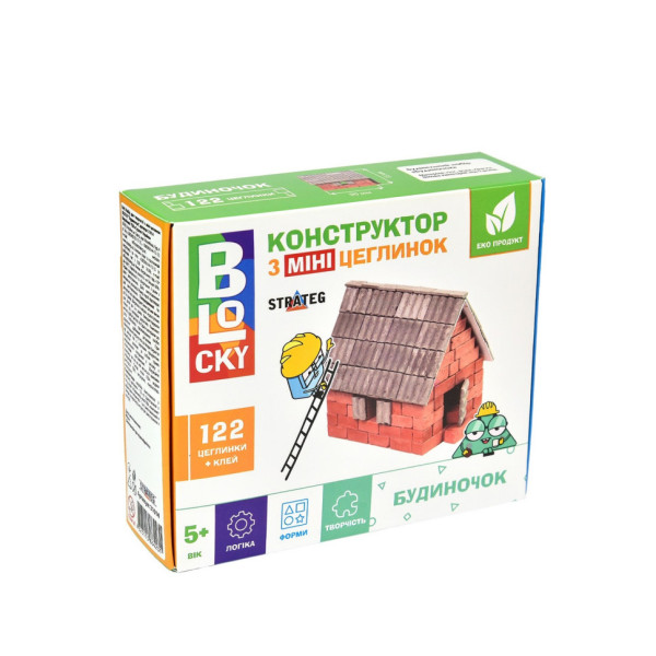 Будівельний набір для творчості з міні-цеглинок BLOCKY Будиночок 31014, 122 цеглинки (31014)