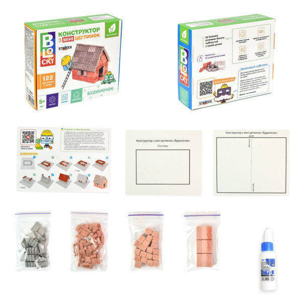 Будівельний набір для творчості з міні-цеглинок BLOCKY Будиночок 31014, 122 цеглинки (31014)