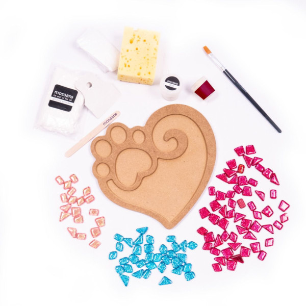 Набір для творчості скляна мозаїка "Лапа з серцем" MA2032, 2 рівень (MA2032)