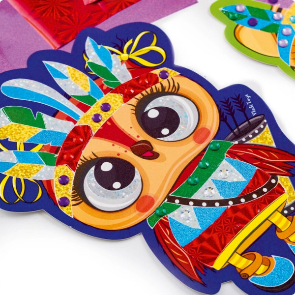 Набор для творчества "Foil Art Безумные индейцы" VT4433-09 фольга, шпатель, стразы(VT4433-09)